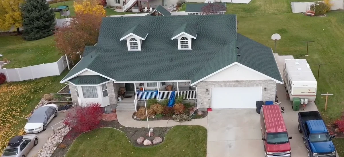 GAF Timberline HDZ Hunter Green installed on a Utah home