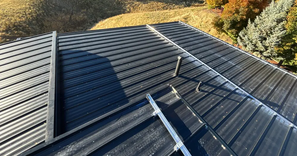 Standing seam metal roof on a new build by Homer Roofing in Logan, Utah