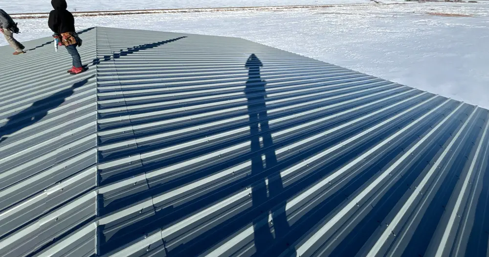 Commercial metal roof installed by Homer Roofing in Montpelier, Idaho