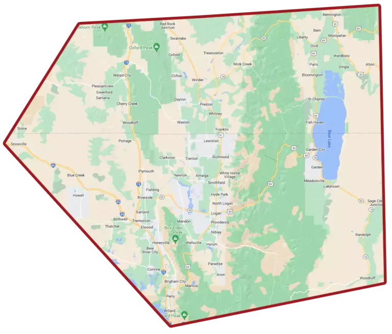 Homer Roofing Logan Service Area Map