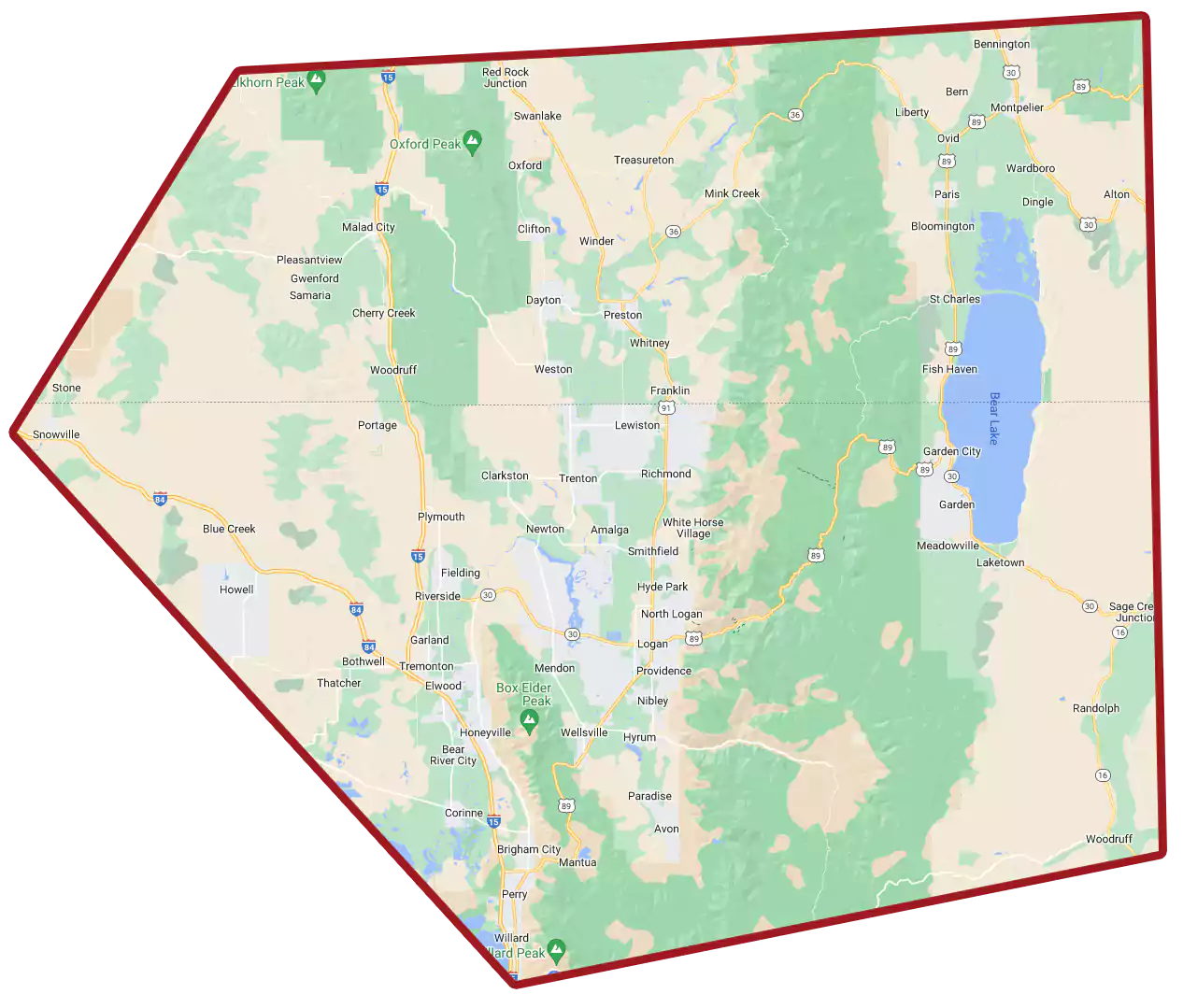 Homer Roofing Logan Service Area Map